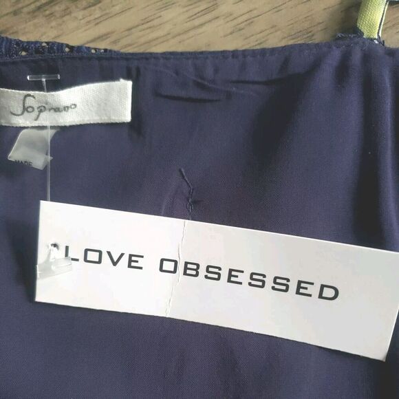 Soprano Nightgown Women's  Small Blue Floral Lace Lined  NWT - Picture 4 of 11